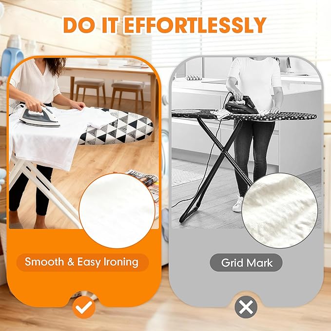 Ironing Board Cover and Pad, 18x49 Extra Wide Thick Iron Padding, Scorch &