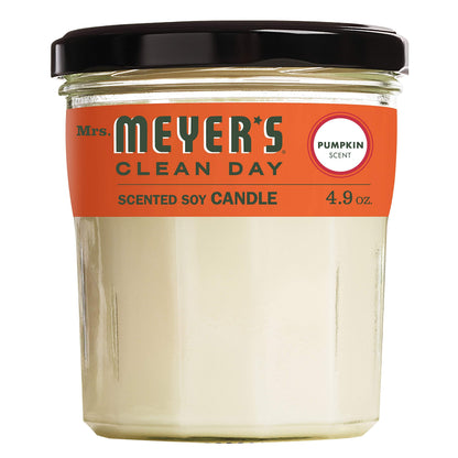 MRS. MEYER'S CLEAN DAY Soy Aromatherapy Candle, 25 Hour Burn Time, Made with Soy Wax and Essential Oils, Pumpkin, 4.9 oz