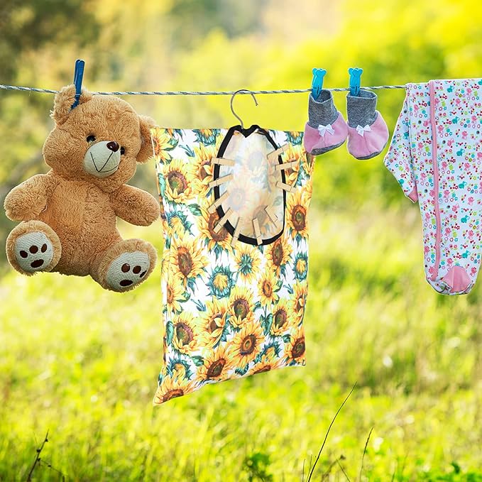2 Pcs Sunflower Clothes Pin Bag Clothespin Bag Holder Clothespin Holder 15 X 11