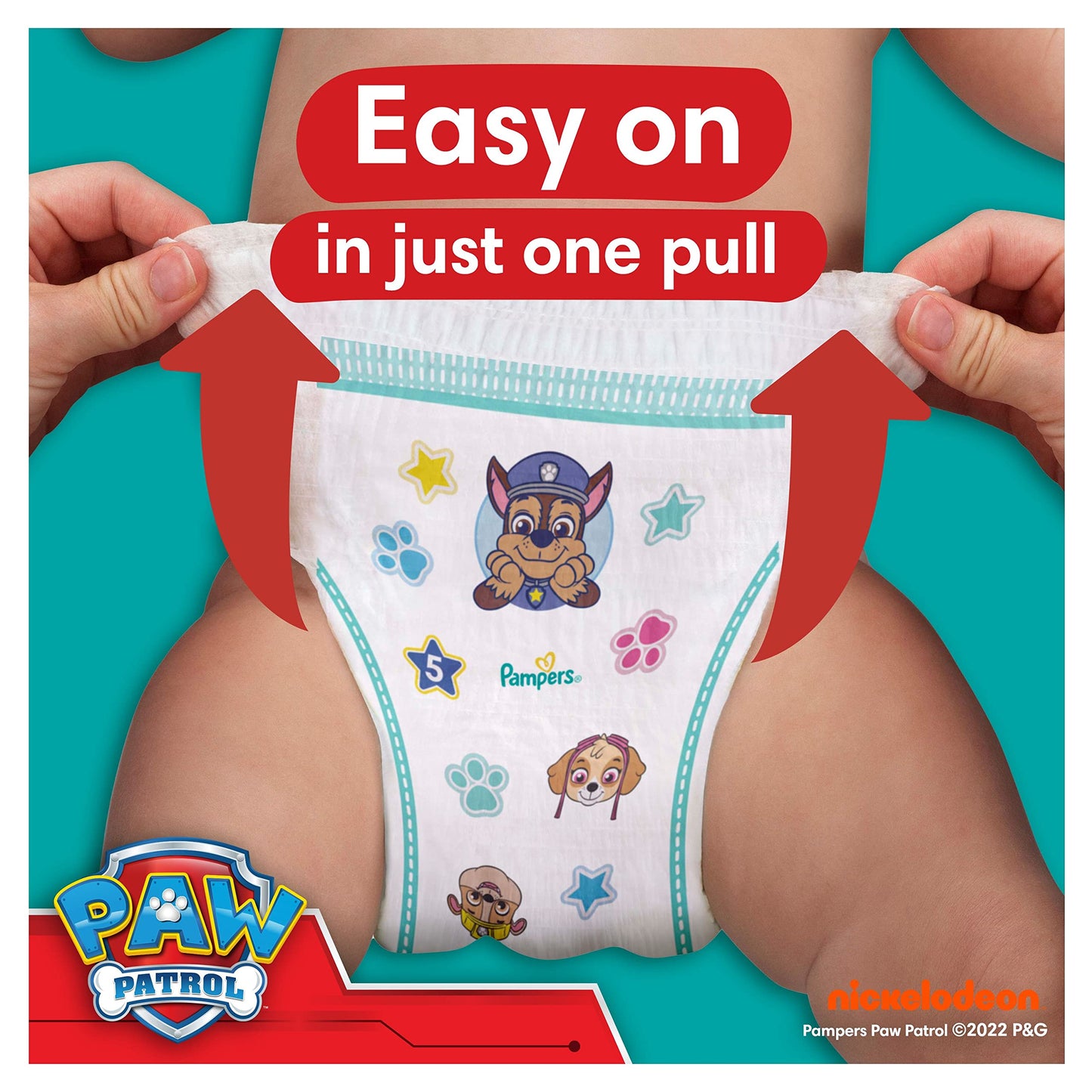Pampers Baby-Dry Nappy Pants Paw Patrol Edition Size 4, 180 Nappies, 9kg-15kg, with Our 360° Pants Fit to Help Prevent Leaks