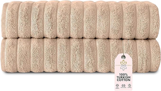 Classic Turkish Towels CTT Premium 2 Pack Bath Towels Set, Made