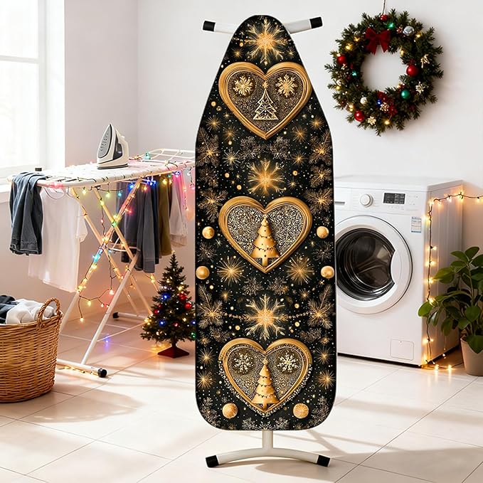 Nuxovilar Ironing Board Covers Golden Heart Winter Trees Pattern Polyester