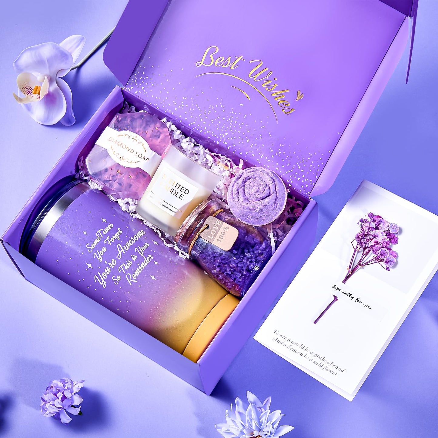 Christmas Gifts for Women, Birthday Gifts for Mom, Wife, Her, Girlfriend, Sister, Bestie - Self Care Spa Gift Baskets for Women, Best Friends, Teacher, Employee Appreciation, Anniversary Gifts