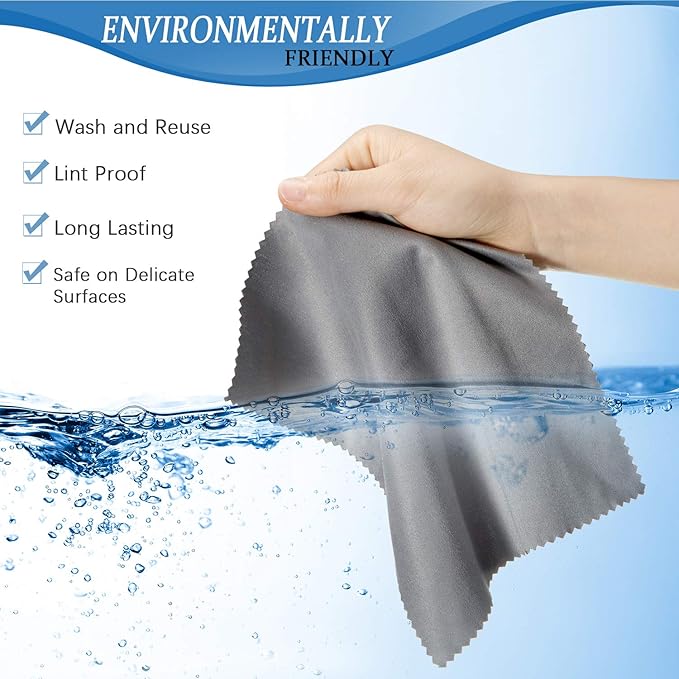 Frienda 100 Pieces Microfiber Cleaning Cloths 7 x 6 Inch Screen Microfiber