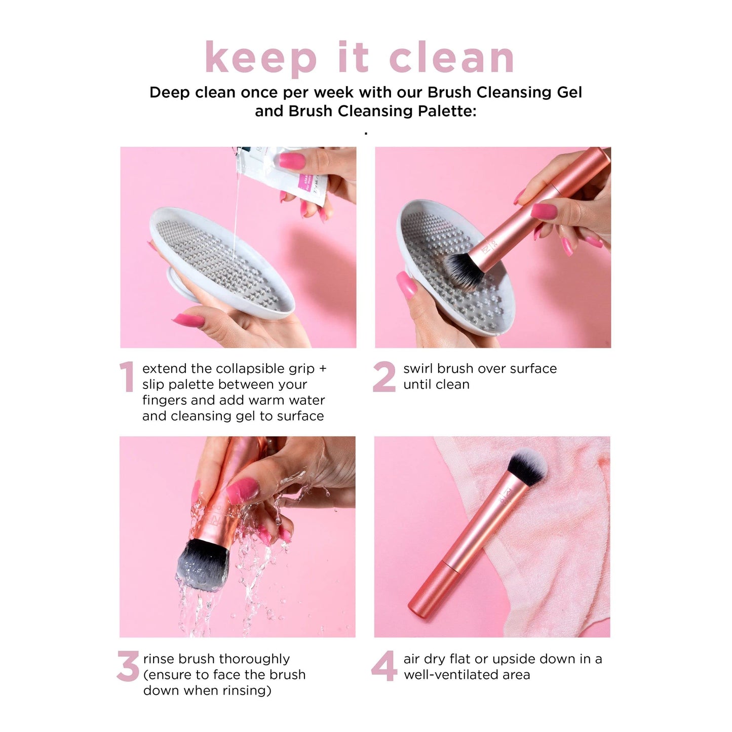 Real Techniques Setting Brush With Ultra Plush Custom Cut Synthetic Bristles and Extended Aluminum Ferrules to Build Coverage