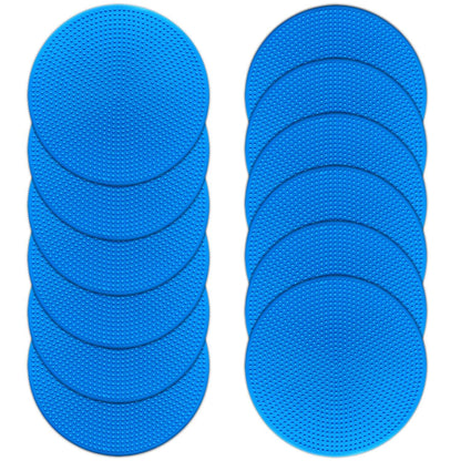 Vhxorrz Poly Spot Markers 4 inch 12 Pcs Non-Slip Rubber Floor Dots Flat Field Cones for Gym/PE Football, Soccer, Basketball, Training Agility Markers, Exercise Drills, Class Room Blue