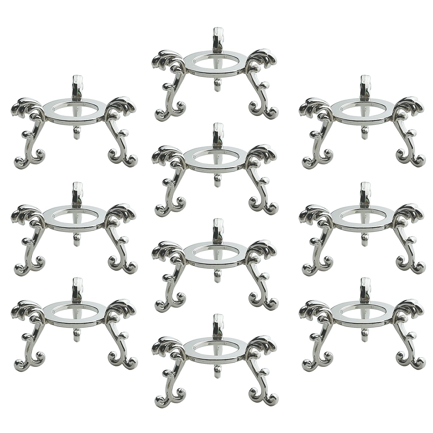 OmyLens 10Pcs Silver Crystal Ball Stand for Displaying Crystal Glass and Natural Rocks, Sphere Display Holder, for 40mm-80mm Sphere or Stone