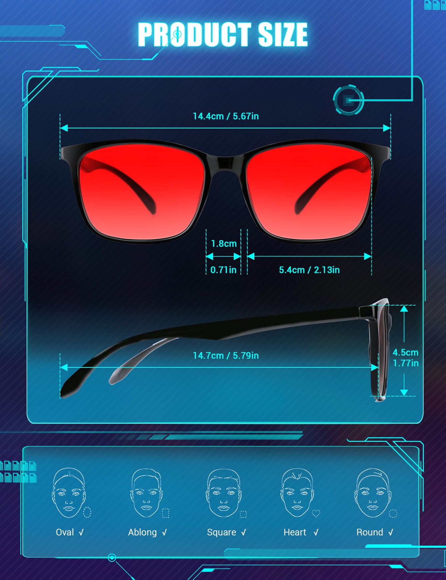 TIJN Sleep Glasses for 99.9% Blue Green Light Blocking Dual AR Coatings Red Lens for Computer Gaming Reduce Eyestrain, TR90, Black