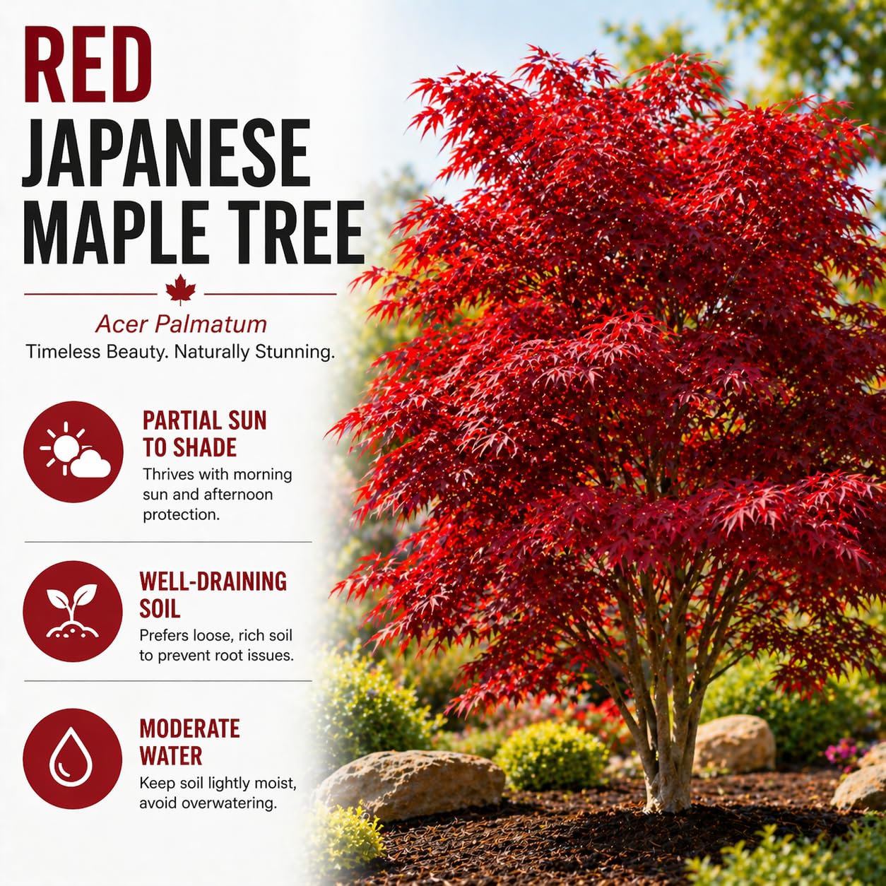 2-Pack Live Red Japanese Maple Tree Starts – Acer Palmatum Seedlings – Ornamental Landscape Trees – Vibrant Spring Color – Easy to Grow Starter Plants