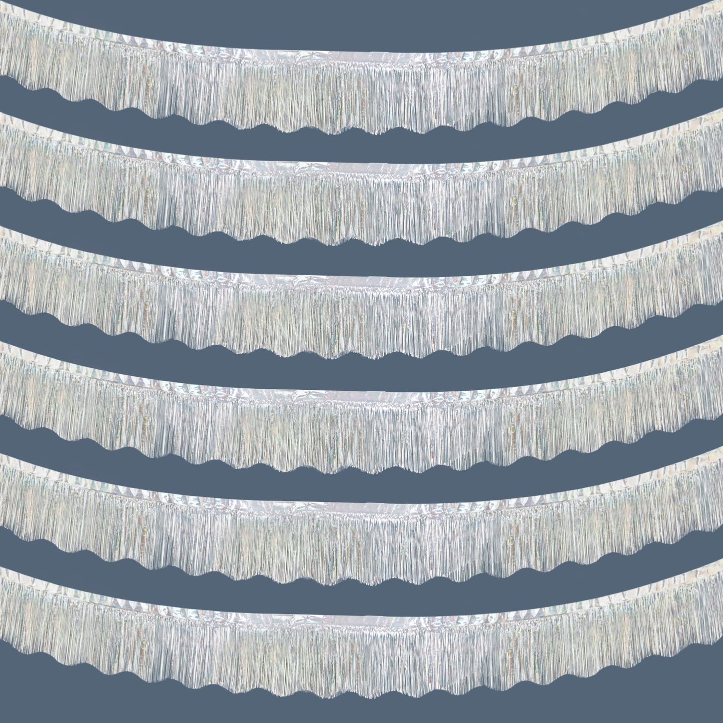 LOLStar 6 Pack Silver Foil Fringe Garland Party Decorations, 59Ft Tinsel Streamers Shiny Silver Wall Hanging Tinsel Fringe Banners for Wedding Birthday Anniversary Christmas New Year Party Decor