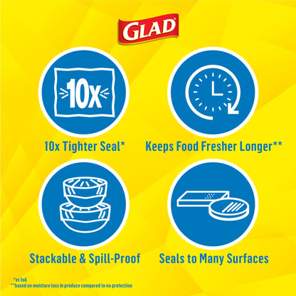 Glad Press'N Seal Plastic Food Wrap, 100 Square Foot Roll, Pack of 3, (Package May Vary)