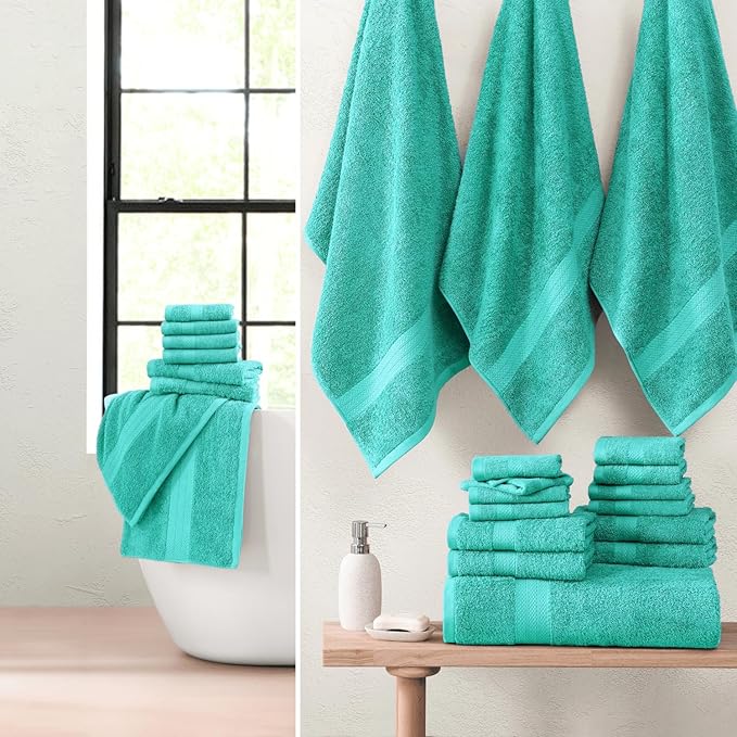 LANE LINEN 24 PCs 100% Cotton Bath Towels Set