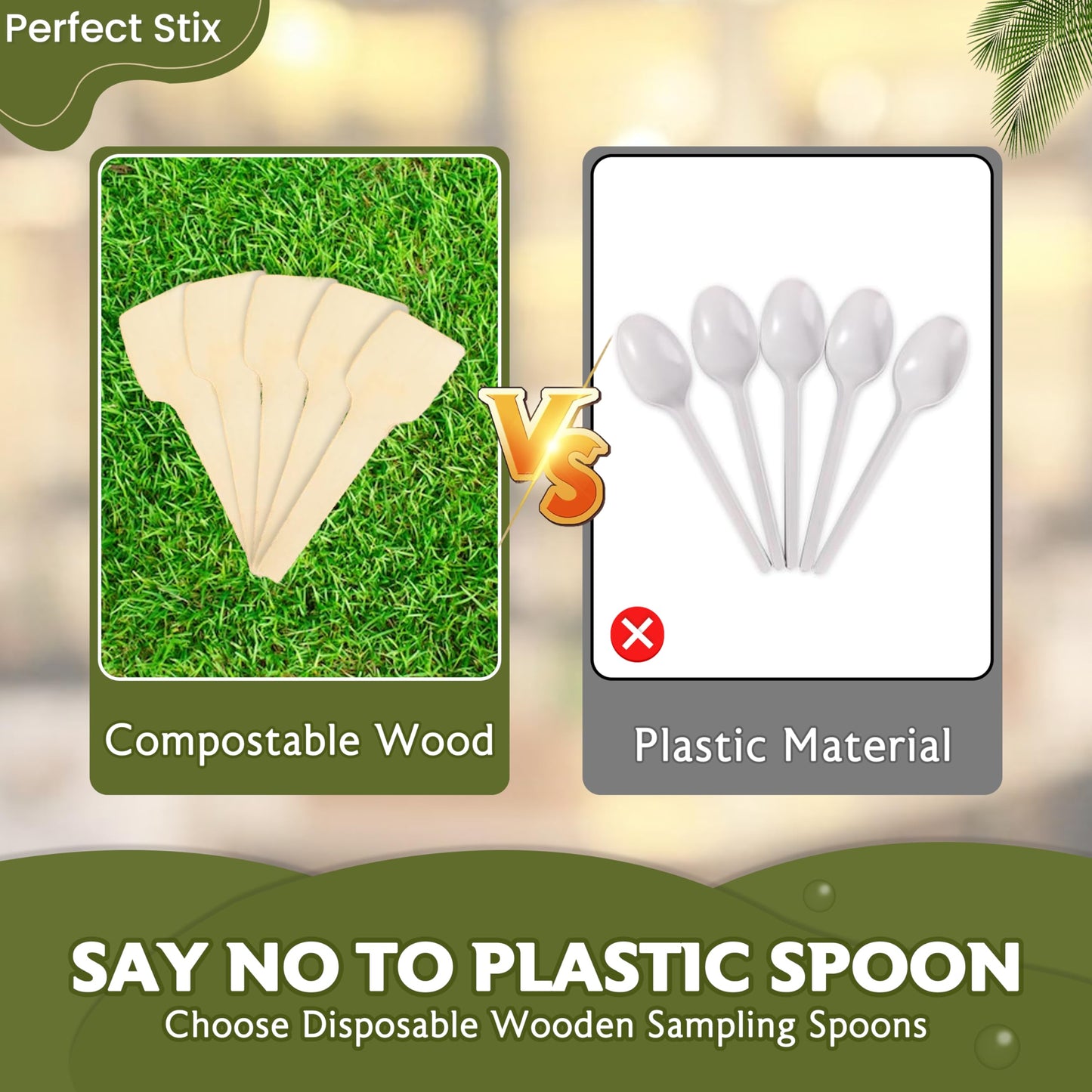 2.75" Disposable Wooden Taster and Sampling Spoons - Pack of 10,000ct
