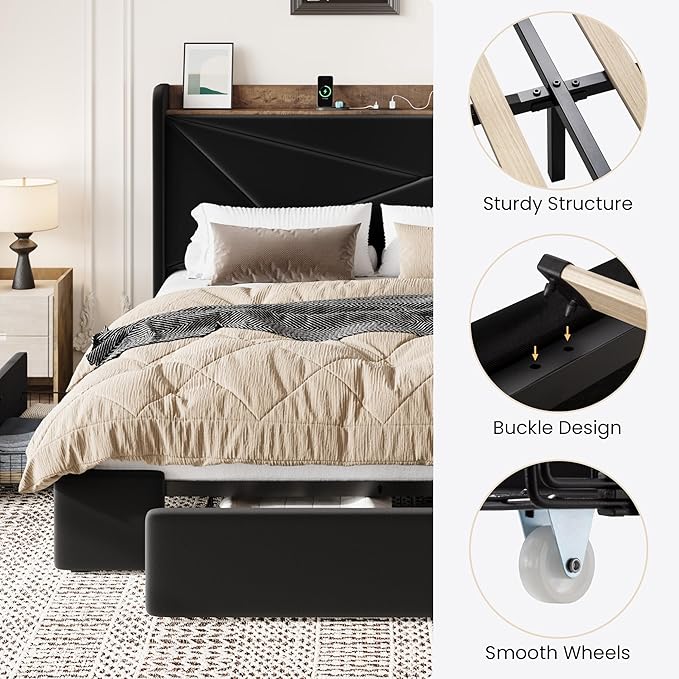 SHA CERLIN Queen Bed Frame