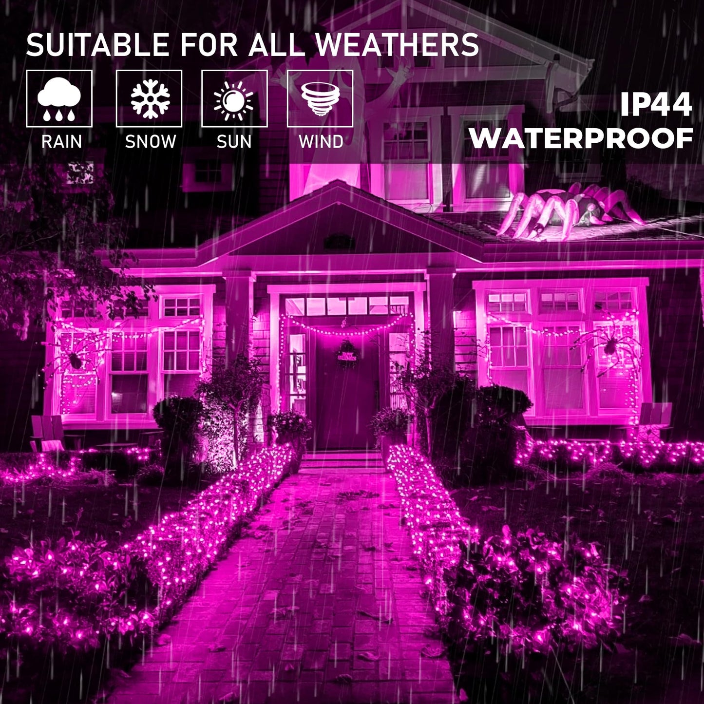 kemooie 500 LED Pink Valentines Day Lights,164 FT String Lights Outdoor Plug in Waterproof with 8 Twinkle Modes for Indoor Outdoor Bedroom, Yard, Wedding, Valentines Day Decoration
