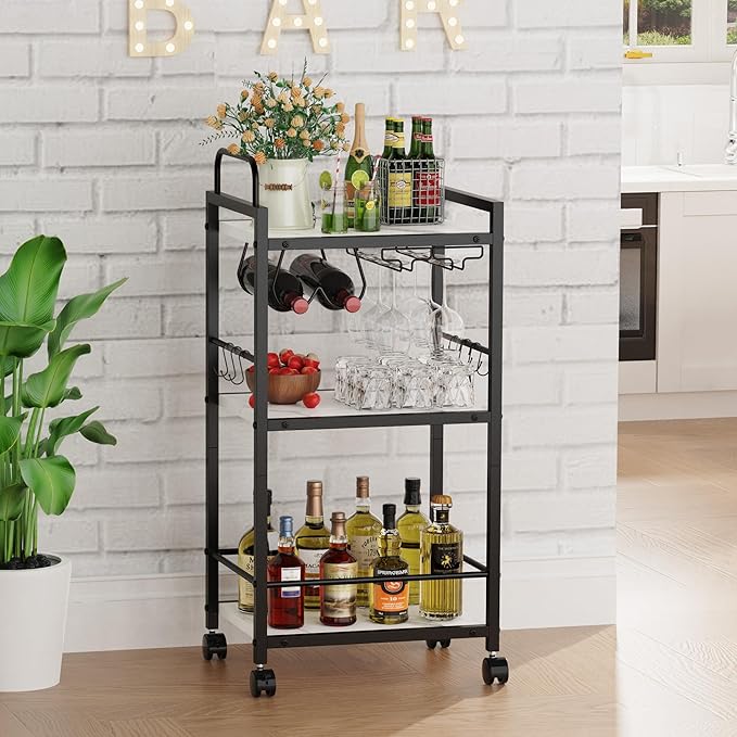 Bar Cart for The Home, 3 Tier Kitchen Carts
