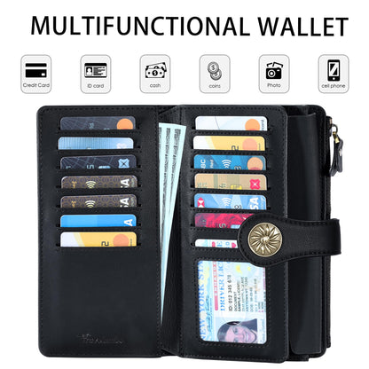 Travelambo Women's Wallet RFID Blocking Trifold Clutch Large Capacity Credit Card Holder Travel Purse