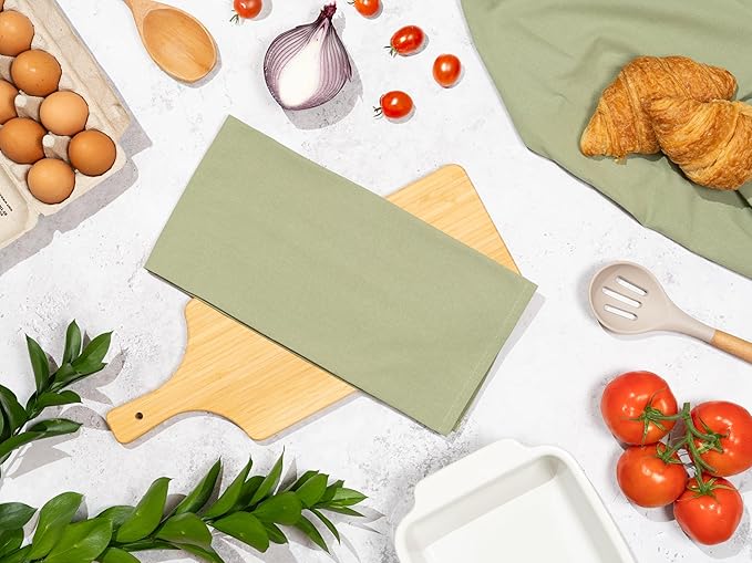 Organic Cotton Bulk Sage Green Flour Sack Kitchen Towels