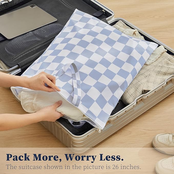 Checkered 2 Pcs Large Travel Laundry Bags