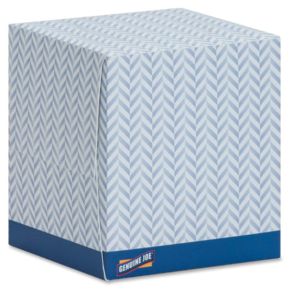 Genuine Joe Facial Tissue Cube Box, 7.9" x 7.5", 2-Ply, 85 Sheets/Box, 36 Count