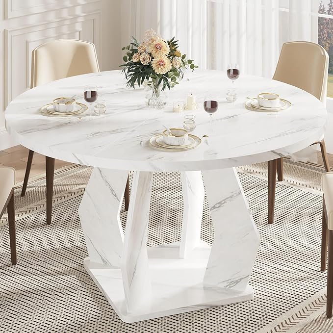 IBF Round Marble Dining Table, Dinner Tables