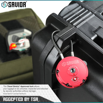 Savior Equipment Quality TSA-Approved 3-Digit Combination Cable Travel Luggage Locks for Rifle Bag Firearm Gun Case Accessories Ammo Boxes Outdoor Storage, Savior Teal, 4-Pack