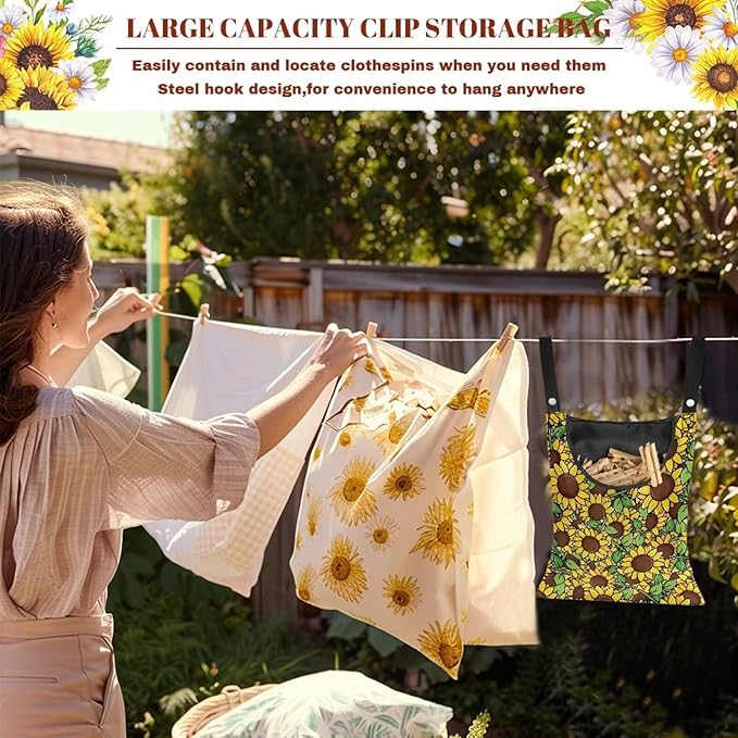 2 Pcs Clothes Pin Hanging Bag