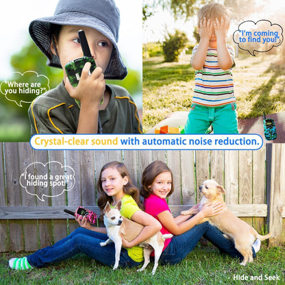 Walkie Talkies for Kids Toys for Boys Girls 4-6, 3 Miles Range Walkie Talkie to Camping, Outdoor 4 Year Old Girl Birthday Gifts for 3 4 5 6 7 Year Old Boy Girl Gifts Age 6-8 (Blue&Pink&Yellow)