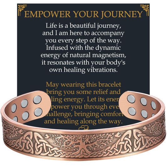 Jecanori Copper Bracelet for Men, 18X Strength 99.99% Pure Solid Mens Magnetic Copper Bracelets