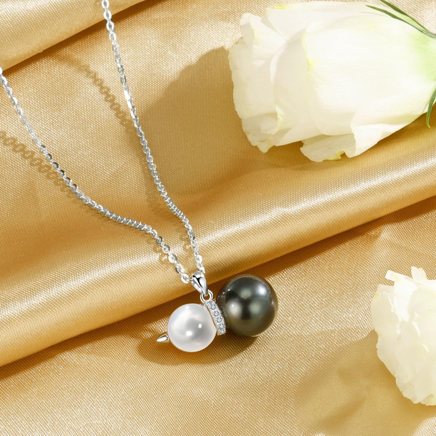 NONNYL Gifts for Women Wife Real Tahitian Black Pearl Necklace - Luxury Pearl Womens Jewelry, Romantic Valentines Gift for Wife from Husband- Christmas Day Birthday Gifts ,Wedding Anniversary, Mothers Day Gift