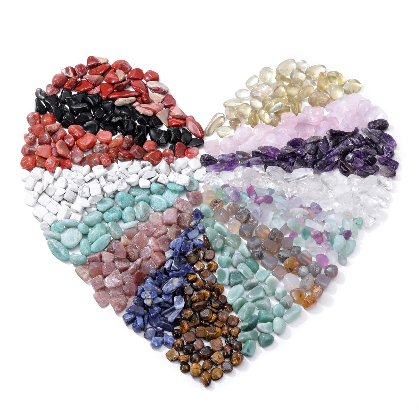 Jovivi 15 Assorted Tumbled Stones and Crystals Bulk, Irregular Rocks Natural Polished Gemstones and Crystals Quartz for Wicca Reiki Chakra Healing Meditation Home Indoor Decorations Christmas Day Gift