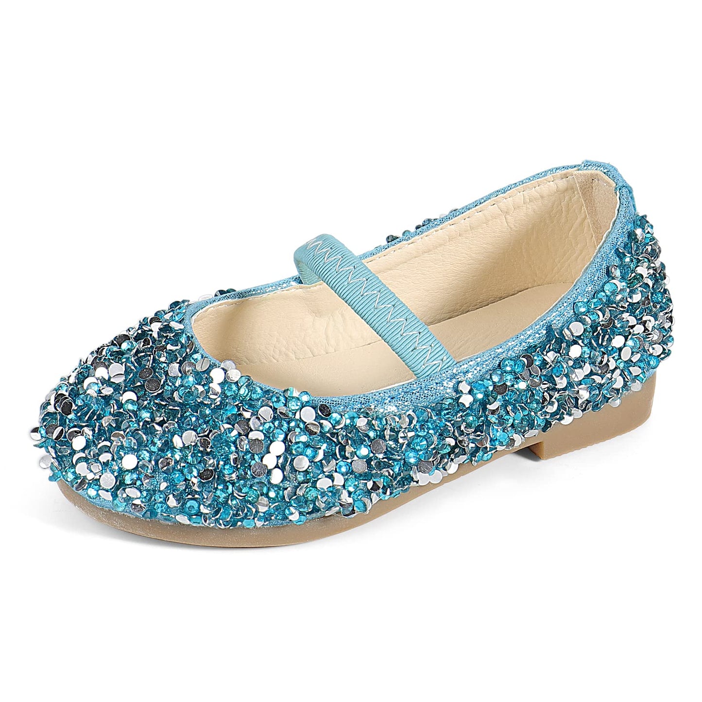 MK MATT KEELY Girls Princess Shoes Mary Jane Party Cosplay Shoes Dress Up Sandals for 2-7 Years Toddlers Little Kids Blue,9.5 UK Child