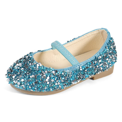 MK MATT KEELY Girls Princess Shoes Mary Jane Party Cosplay Shoes Dress Up Sandals for 2-7 Years Toddlers Little Kids Blue,9.5 UK Child