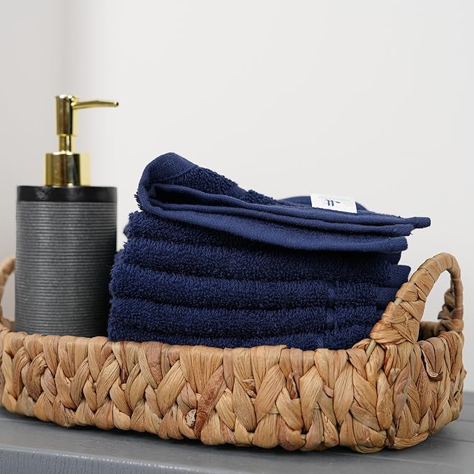 Tens Towels Pack of 60 Washcloths, 12 x 12 Inches, Lighter Weight, Quick to Dry