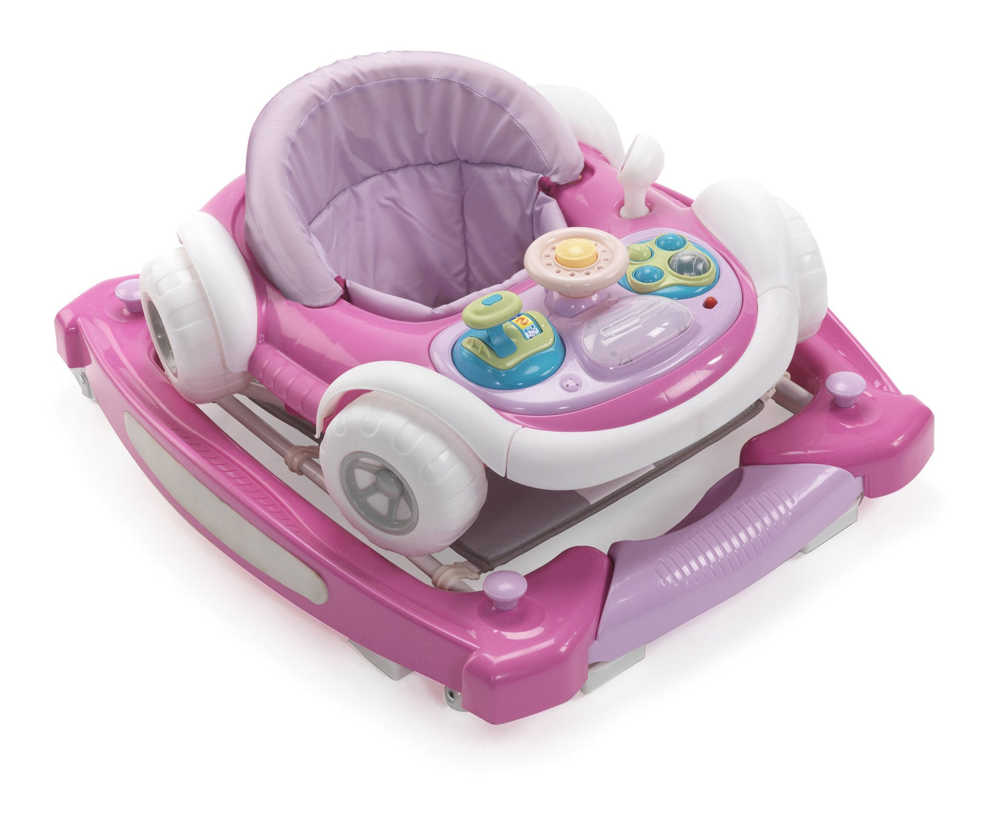 MyChild Coupe 2-in-1 Baby Walker Pink - Activity Centre Baby Walker - Easy compact fold Frame for Storage - 6 Months + Anti Fall Blocks for Extra Safety and 3 Height Adjustment