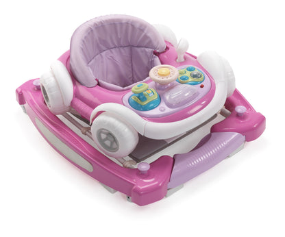 MyChild Coupe 2-in-1 Baby Walker Pink - Activity Centre Baby Walker - Easy compact fold Frame for Storage - 6 Months + Anti Fall Blocks for Extra Safety and 3 Height Adjustment