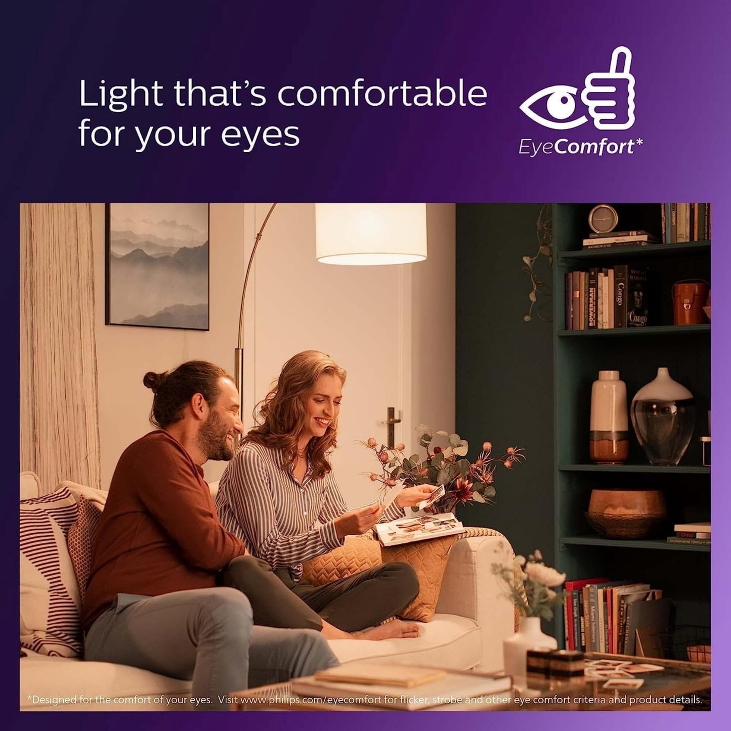 PHILIPS LED 75W A19 4-Pack Ultra Definition Daylight (5000K) 1100 Lumen (9W = 75W) Dimmable Frosted Flicker-Free Light Bulbs