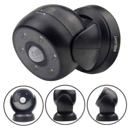 BIGLIGHT Wireless Motion Sensor Floodlight - Outdoor Spotlight, 200 Lumens, Waterproof, Rotatable Wall Light for Driveway, Hallway