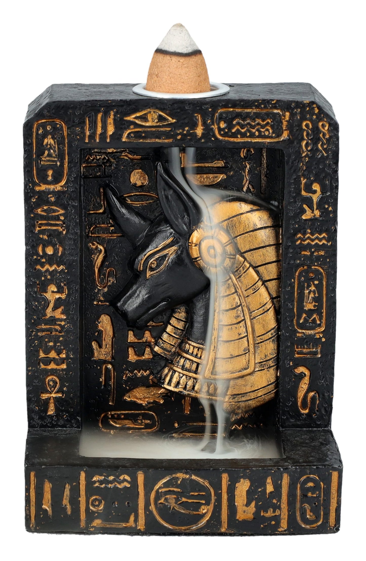 Pacific Giftware 4" Tall Anubis, Guardian of The Underworld Backflow Incense Burner Sculpture Home Decor Figurine Fragrance Accessory