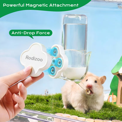 Rodizoo Hamster Water Bottle Holder - Magnetic & Repositionable, Adjustable Base for Hamster Cage, Secure Magnetic Mount, Easy to Move/Install, Fits Most Small Pet Water Bottles (Holder Only)