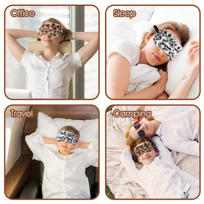 2 Pack Plush Sleeping Eye Mask Soft Plush Eye Mask Fuffy Eye Cover Comfortable Sleep Mask Blindfold Rainbow Faux Fur Eye Shade for Women, Men and Kids Travel Nap Sleeping 565488_2_3pL1H9vJ3