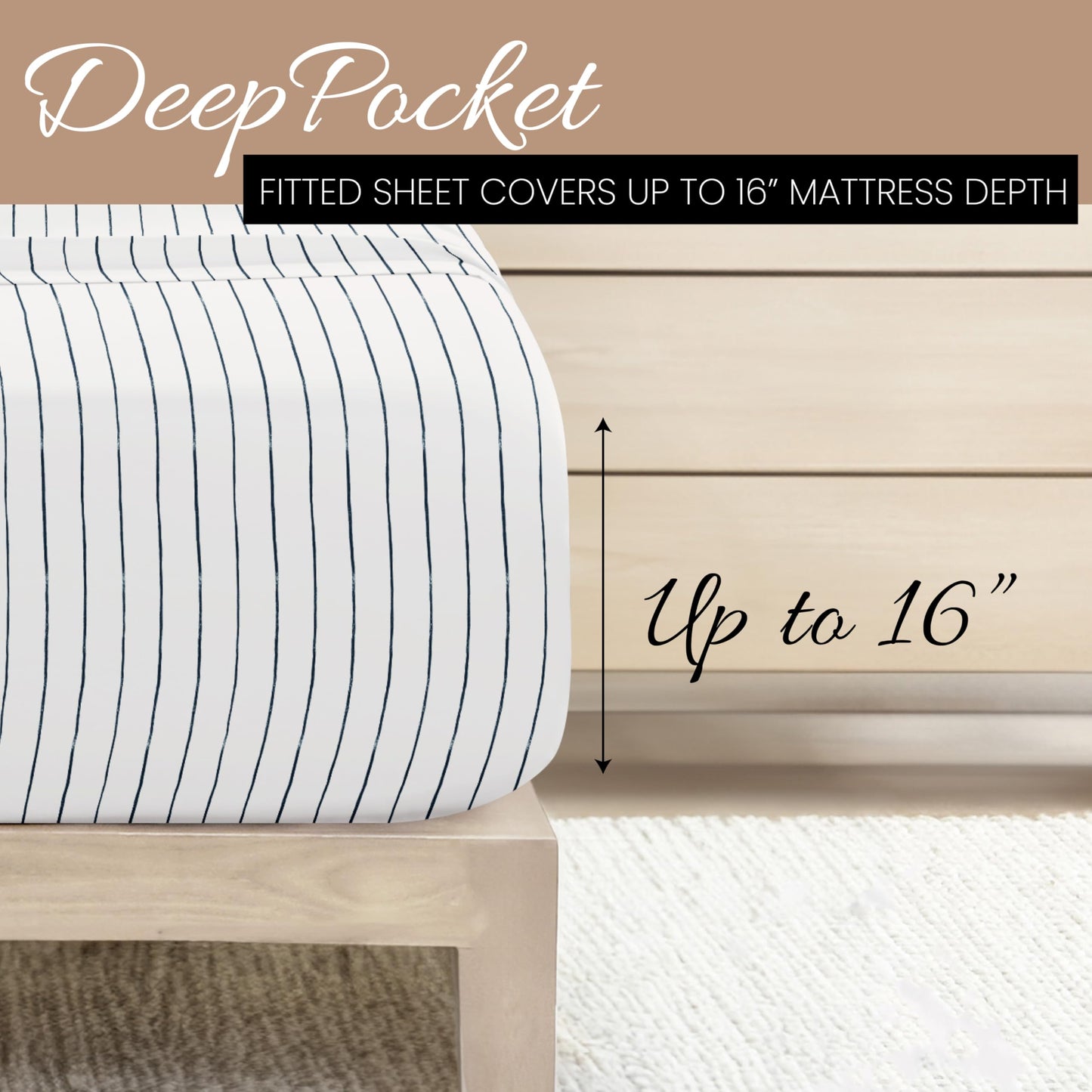 Linen Market 4 Piece Full Bedding Sheet Set (Navy Blue Stripes) - Sleep Better Than Ever with These Ultra-Soft & Cooling Bed Sheets for Your Full Size Bed - Deep Pocket Fits 16" Mattress