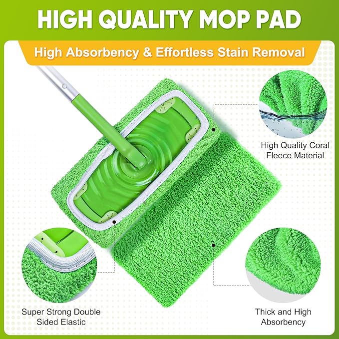 6-Pack Reusable Mop Pads Compatible