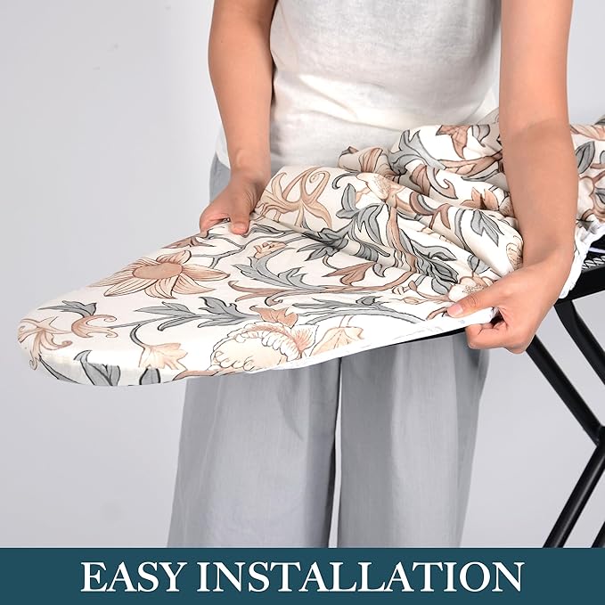 Thick Padded Ironing Board Cover and Pad – Extra Soft & Heatproof Surface –