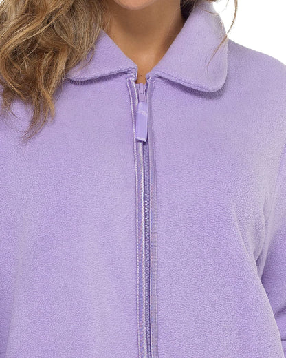 Undercover Ladies Zipped Soft Fleece Dressing Gown LN730 Lilac 14-16