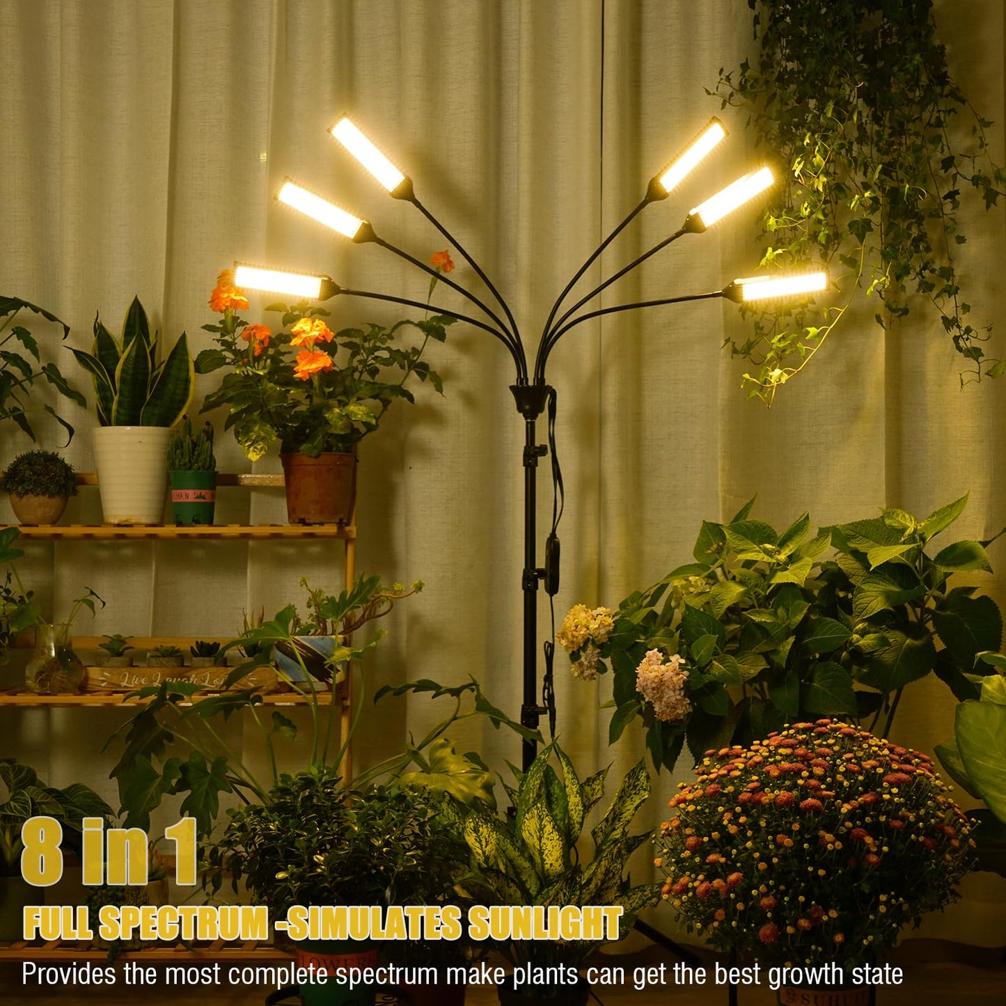LED Grow Lights for Indoor Plants Full Spectrum, 540 LEDs Plant Lights for Indoor Growing with 58" Adjustable Stand, Plant Grow Lights with Auto 5H/10H/15H Timer for Indoor Tall Plants.