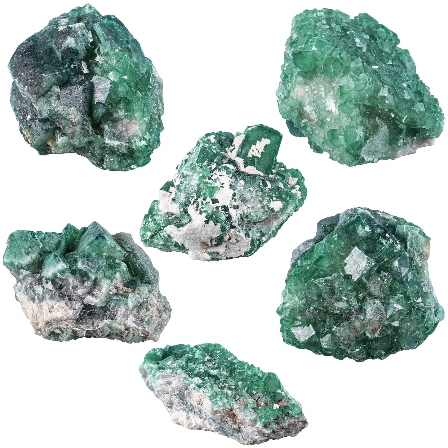 SUNYIK Irregular Fluorite Crystal Cluster Specimen Raw Rough Mineral Quartz Decor for Home Office Healing Anxiety, 45-135mm
