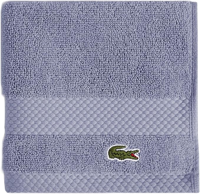 Lacoste Heritage 100% Supima Cotton Wash Cloth, Light Denim, Premium Super Soft