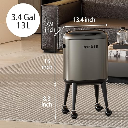 Stainless Steel Slim Bathroom Motion Sensor Trash Can