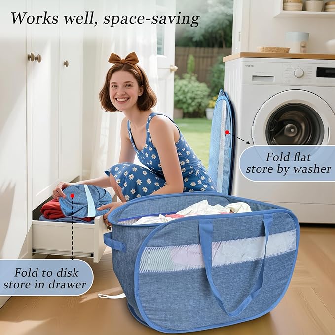 100L Mesh Pop Up Laundry Hampers